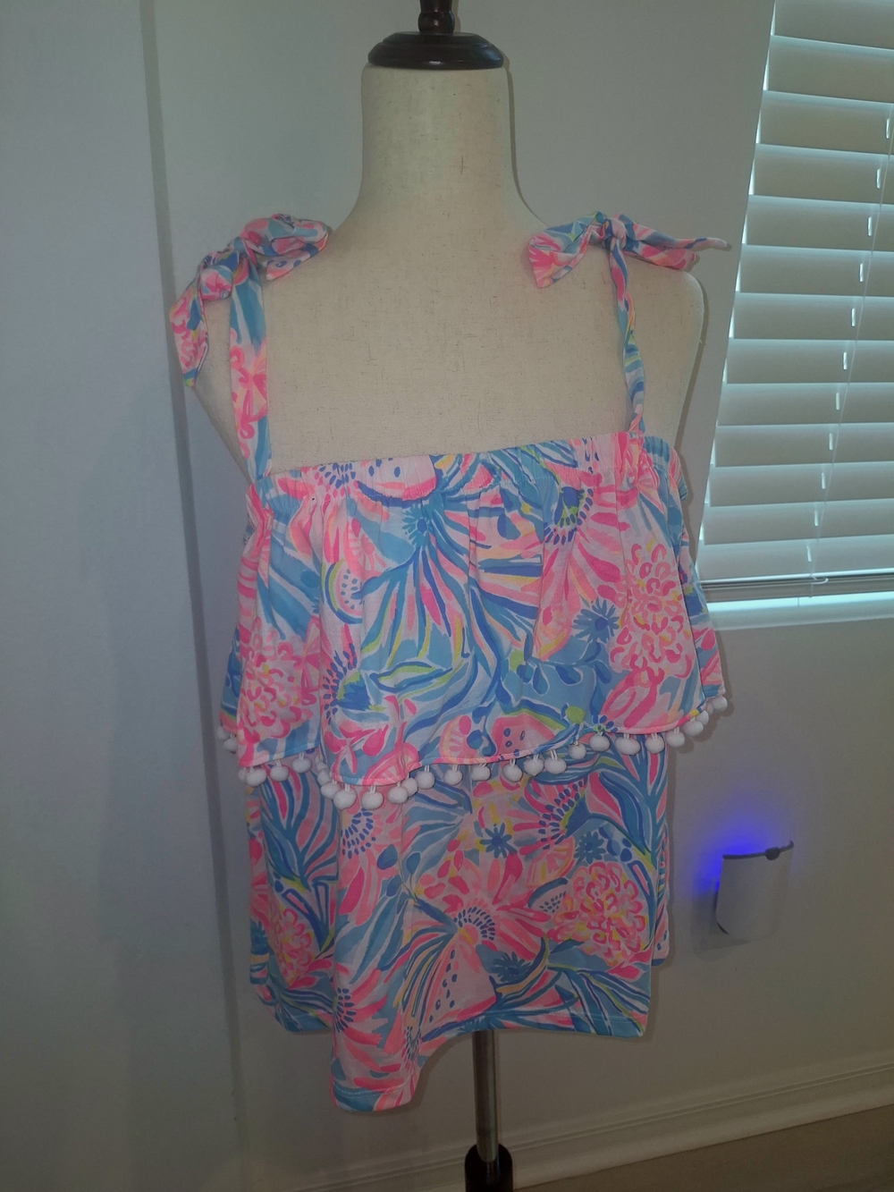 Lilly Pulitzer- Top With Pom Poms